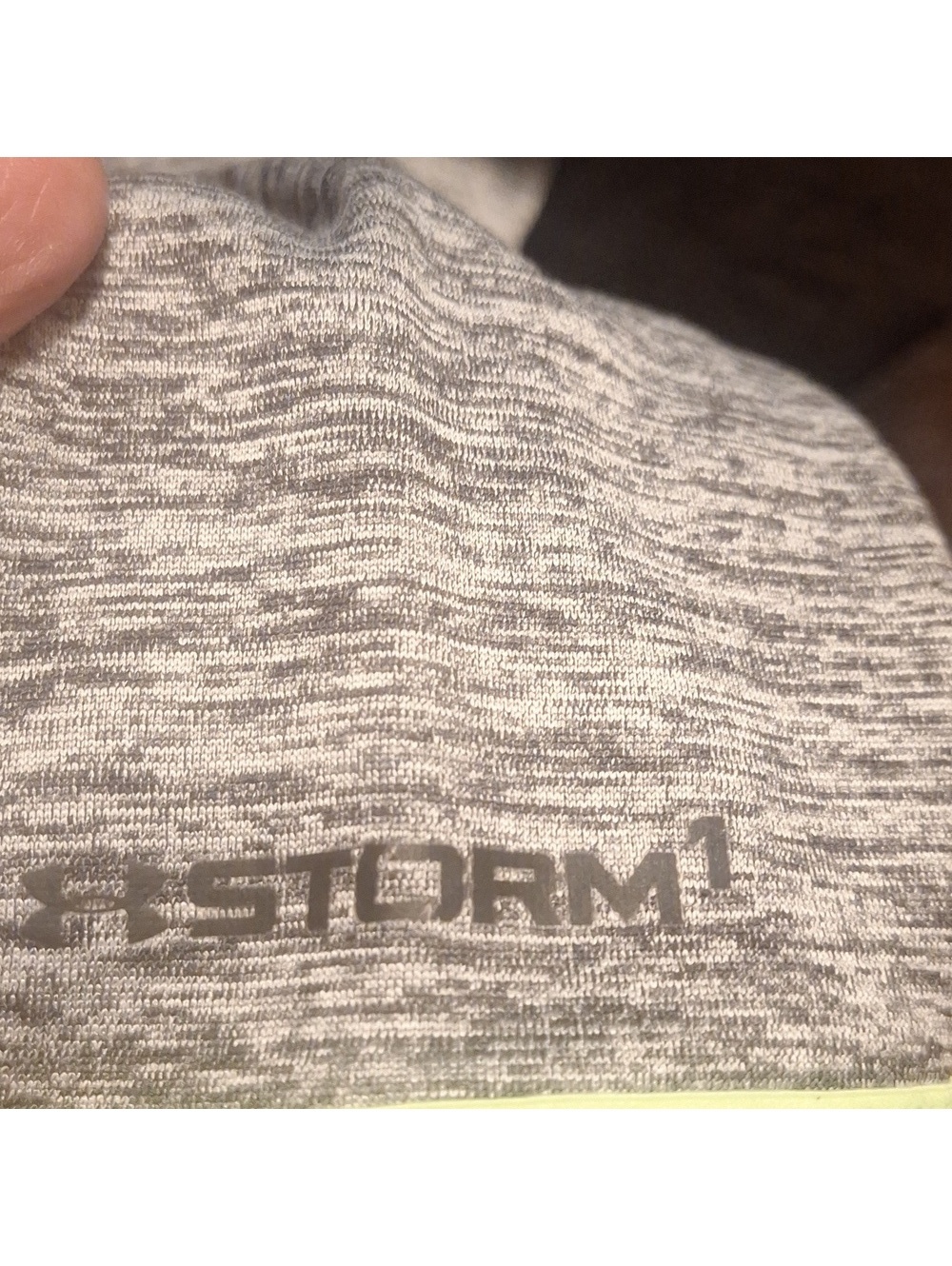 Under Armour Gray Heather Hoodie with Neon Yellow Logo - Picture 4 of 8